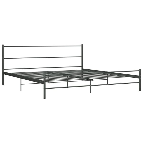 vidaXL Seng/Sengeramme grå metall 200x200 cm change1