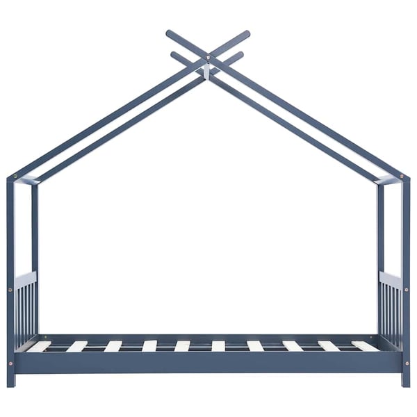 vidaXL Sengeramme for barn heltre furu grå 80x160 cm