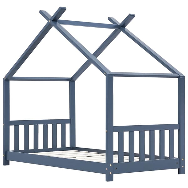 vidaXL Sengeramme for barn heltre furu grå 80x160 cm