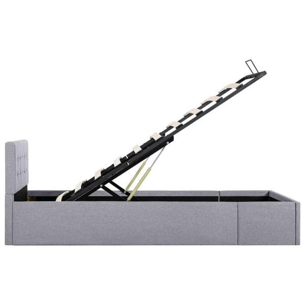 vidaXL hydraulisk opbevaringsseng 90 x 200 stof lysegrå
