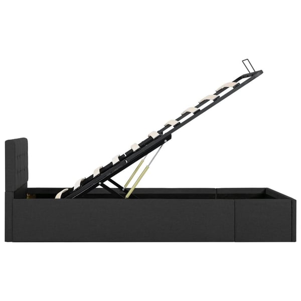 vidaXL hydraulisk opbevaringsseng 100 x 200 stof mørkegrå