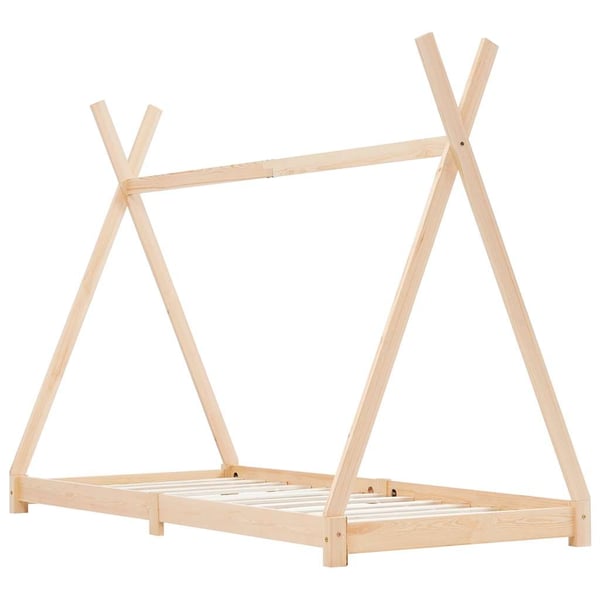 vidaXL Seng/Sengeramme for barn heltre furu 70x140 cm change1