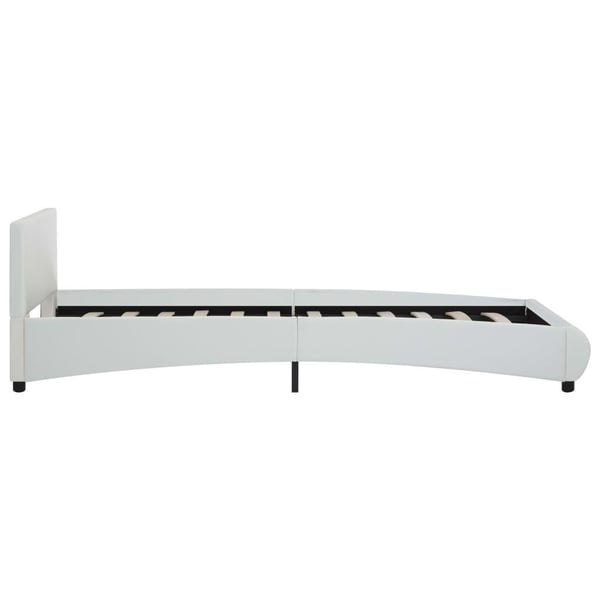 vidaXL sengestel med LED 100x200 cm kunstlæder hvid change1