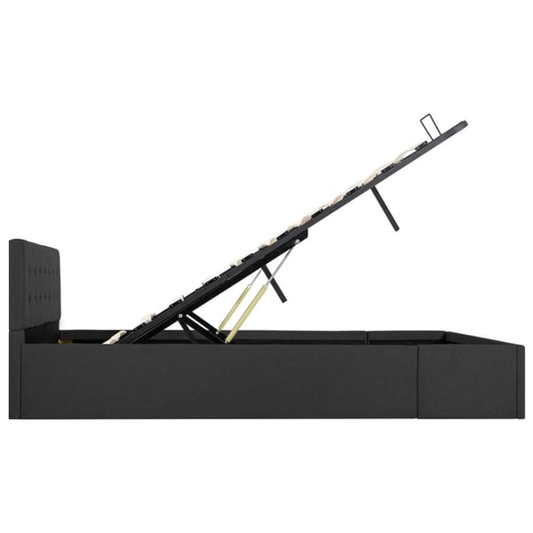 vidaXL hydraulisk opbevaringsseng 140 x 200 stof mørkegrå