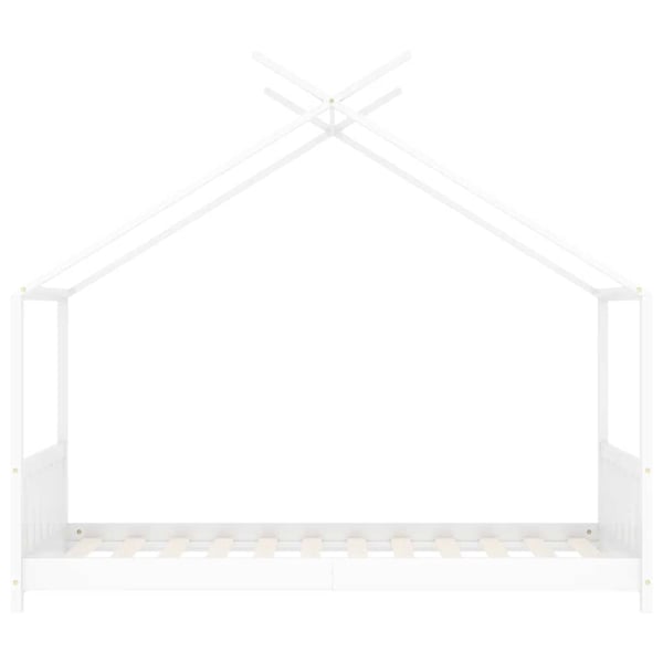 vidaXL Sengeramme for barn heltre furu hvit 70x140 cm