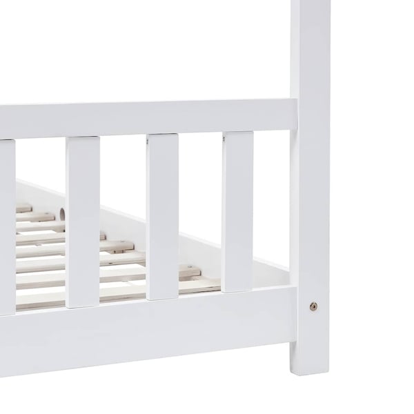 vidaXL Sengeramme for barn heltre furu hvit 90x200 cm