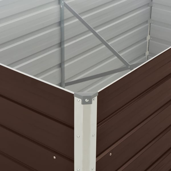 vidaXL Forhøyet hagebed 160x80x45 cm galvanisert stål brun