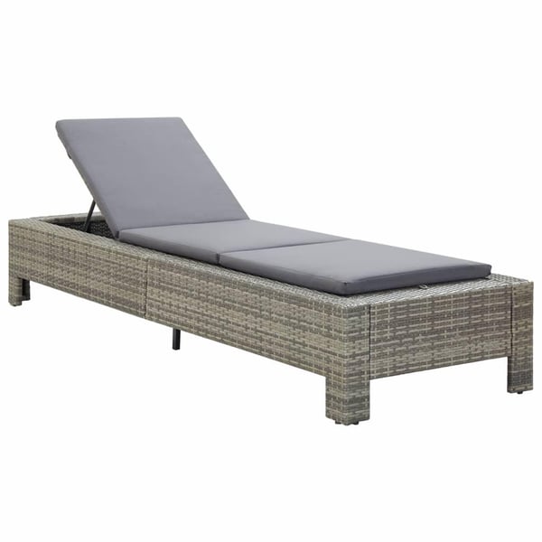vidaXL liggestol med hynde polyrattan grå