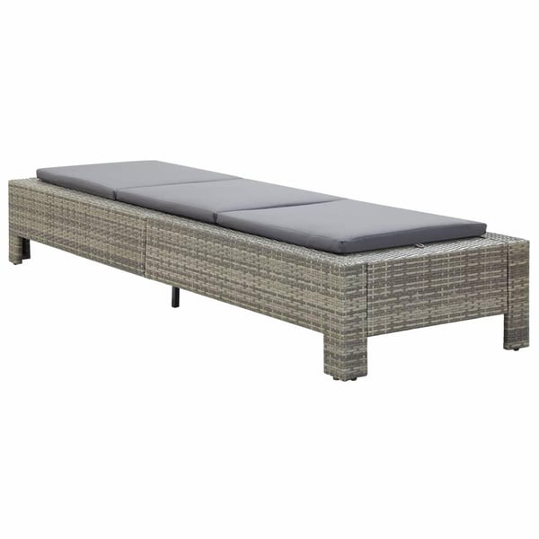 vidaXL liggestol med hynde polyrattan grå