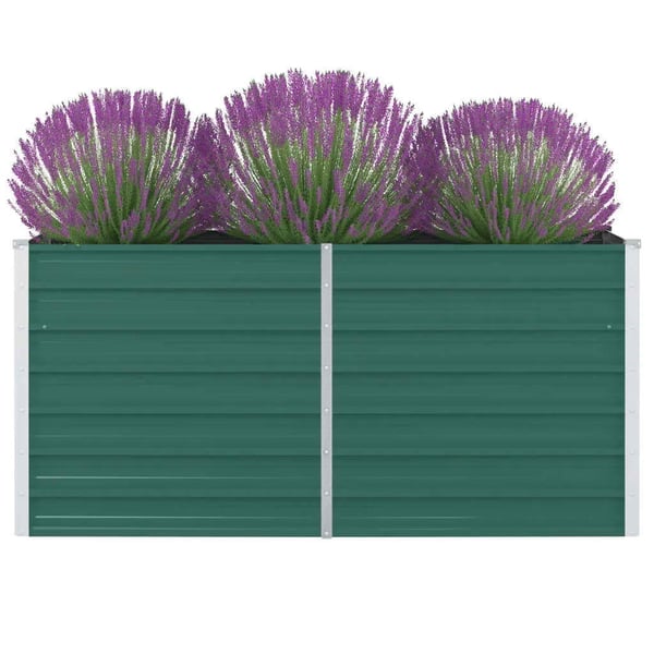 vidaXL Forhøyet hagebed 160x80x77 cm galvanisert stål grønn