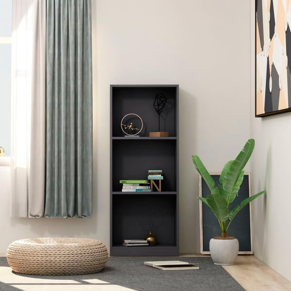 vidaXL Bokhylle 3 nivåer hvit 40x24x109 cm konstruert tre