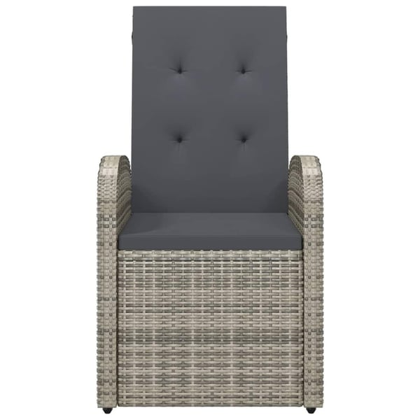 vidaXL havelænestole 2 stk. med hynder polyrattan grå