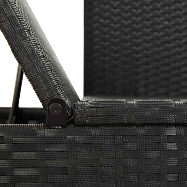 vidaXL solseng med hynder polyrattan sort