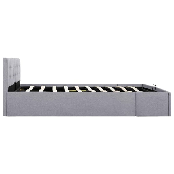 vidaXL hydraulisk opbevaringsseng 180 x 200 cm stof lysegrå