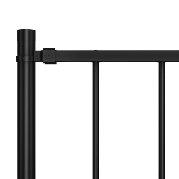 vidaXL Gjerdepanel med stolper pulverlakkert stål 1,81x1 m svart