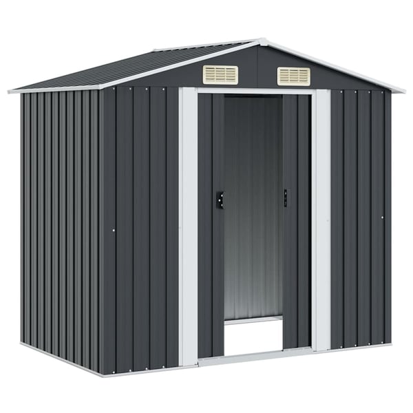 vidaXL opbevaringsskur til haven 204x132x186 cm stål antracitgrå