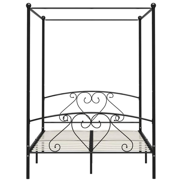 vidaXL Himmelsengeramme svart metall 140x200 cm change1