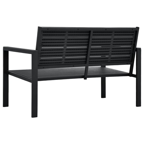 vidaXL Hagebenk 120 cm HDPE svart treutseende