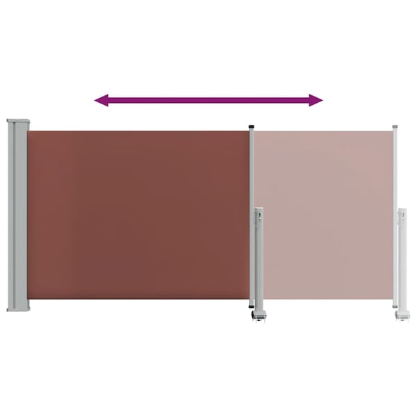 vidaXL Uttrekkbar sidemarkise 120x300 cm brun