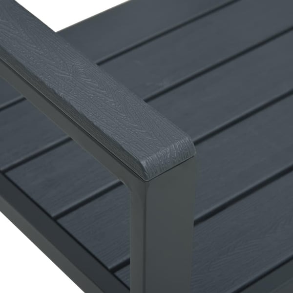 vidaXL Puutarhapenkki 120 cm HDPE harmaa puun näköinen