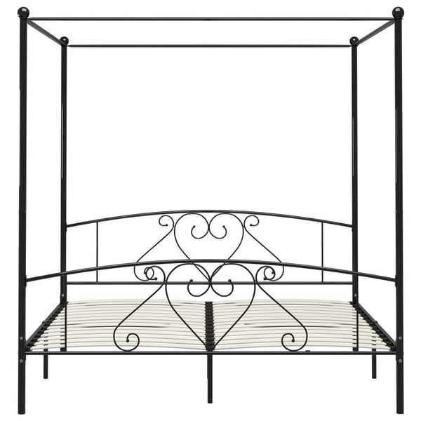 vidaXL Himmelsengeramme svart metall 180x200 cm change1