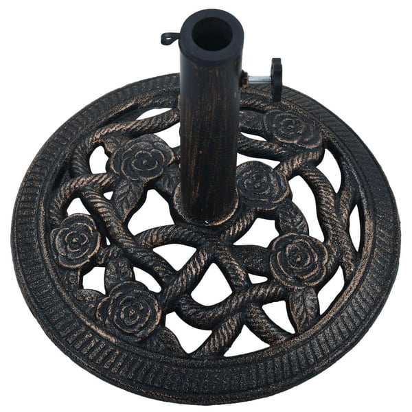 vidaXL Parasollbase svart og bronse 9 kg 40 cm støpejern