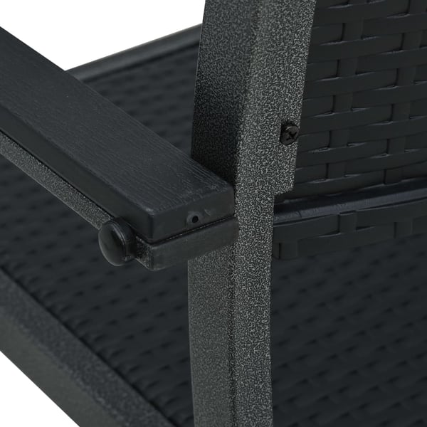 vidaXL havestole 2 stk. plastik rattanlook sort