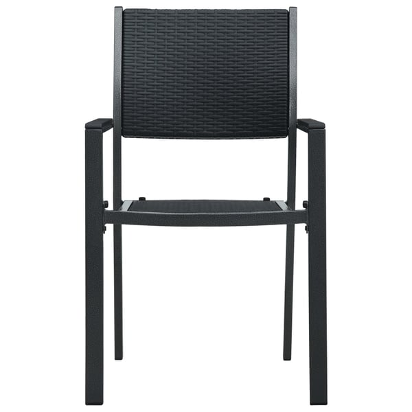 vidaXL havestole 2 stk. plastik rattanlook sort