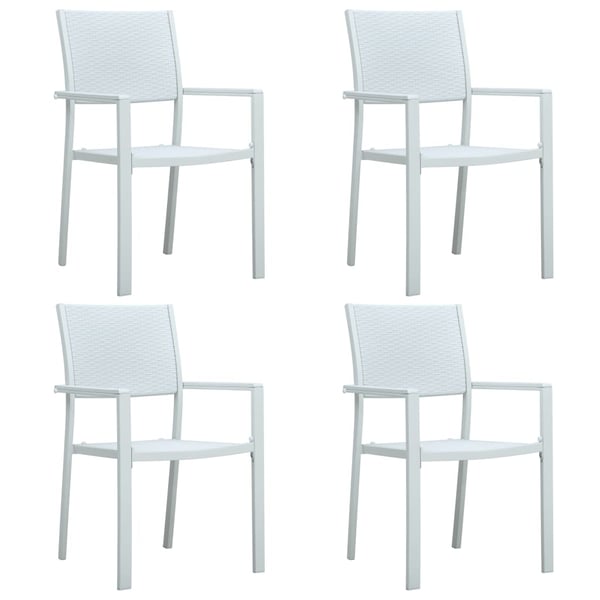 vidaXL havestole 4 stk. plastik rattanlook hvid