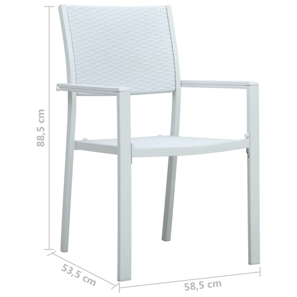 vidaXL havestole 4 stk. plastik rattanlook hvid