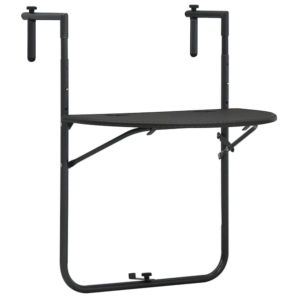 vidaXL Hengende balkongbord brun 60x64x83,5 cm plast rottingutseende