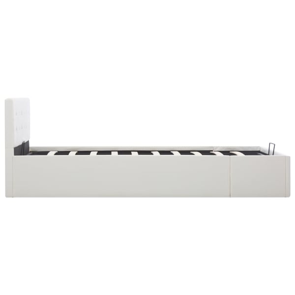 vidaXL hydraulisk opbevaringsseng 120 x 200 cm kunstlæder hvid