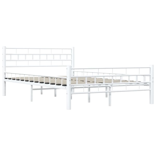 vidaXL Seng/Sengeramme hvit metall 140x200 cm change1