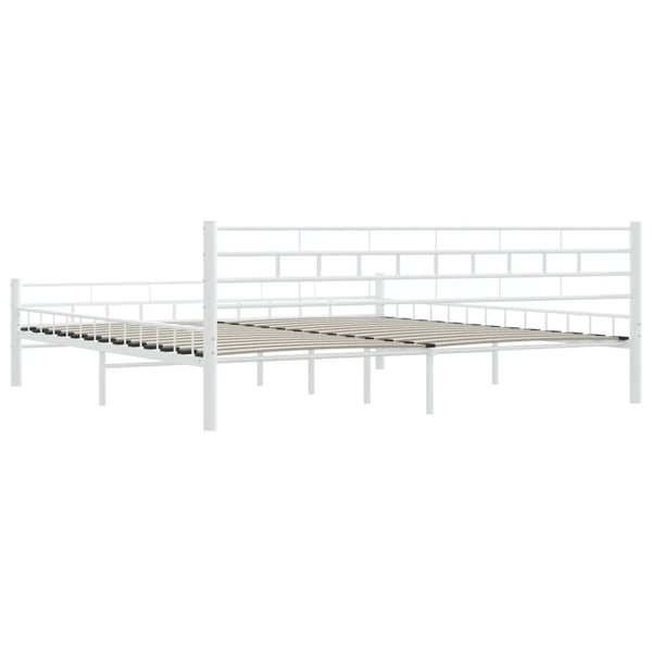 vidaXL Seng/Sengeramme hvit metall 200x200 cm change1