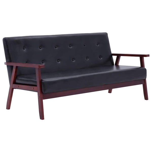 vidaXL sofasæt 3 dele kunstlæder sort