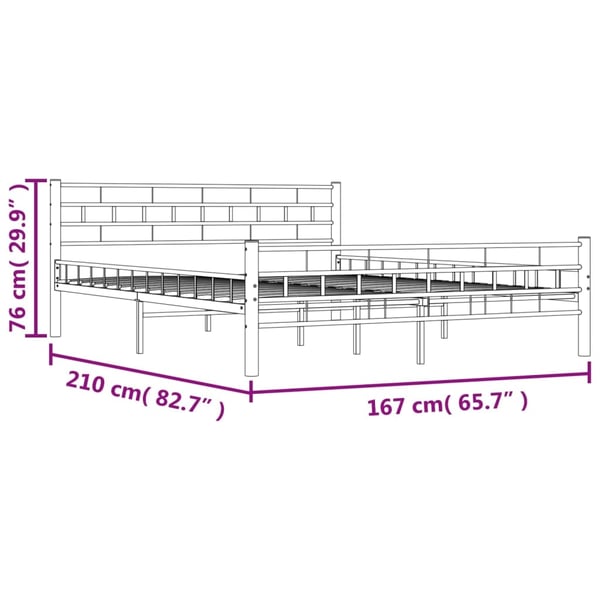 vidaXL sengestel 160 x 200 cm stål sort change1