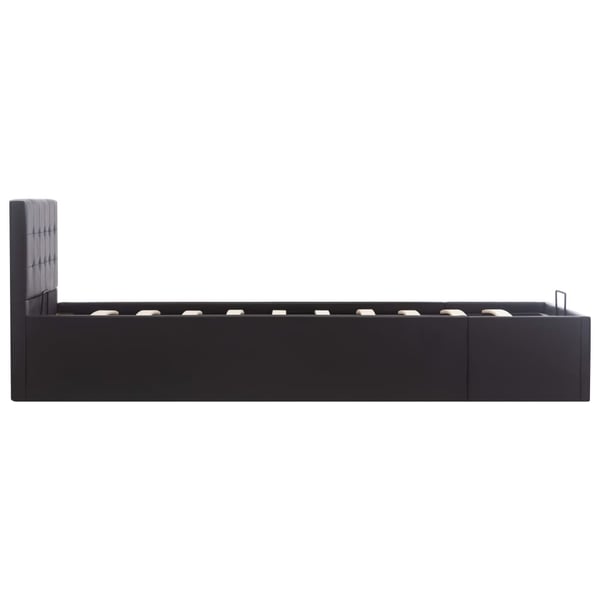 vidaXL hydraulisk opbevaringsseng 90x200 cm kunstlæder sort