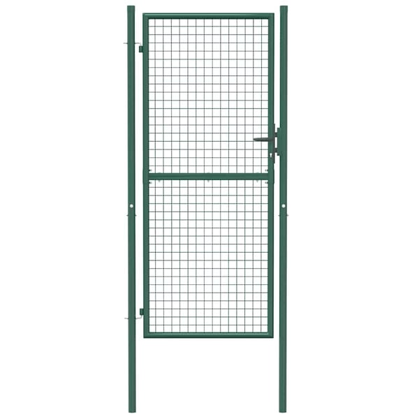 vidaXL Hageport stål 100x200 cm grønn