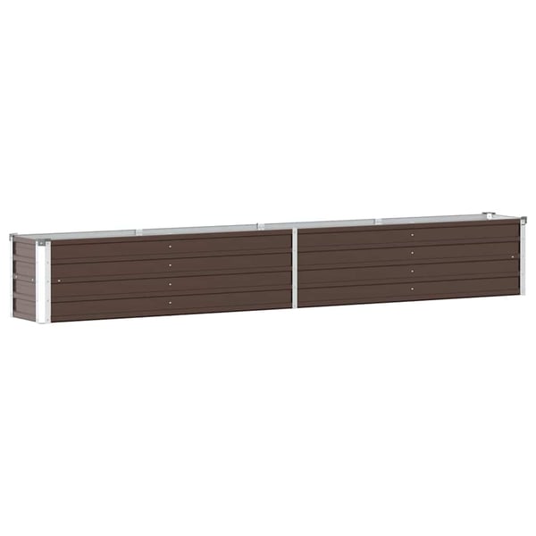 vidaXL Odlingslåda upphöjd galvaniserat stål 320x40x45 cm brun