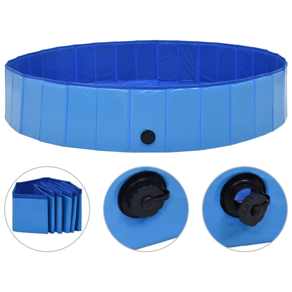 vidaXL Sammenleggbart hundebasseng blå 160x30 cm PVC vidaXL Sammenleggbart hundebasseng blå 160x30 cm PVC
