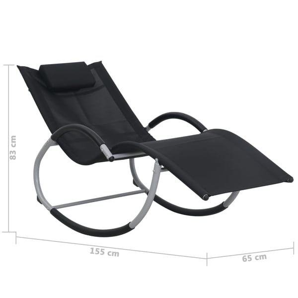 vidaXL Solseng med pute svart textilene