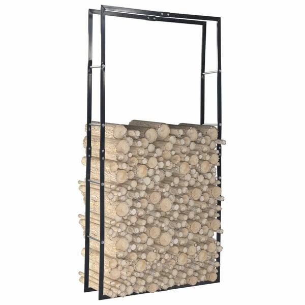 vidaXL Vedställ svart 100x25x200 cm stål