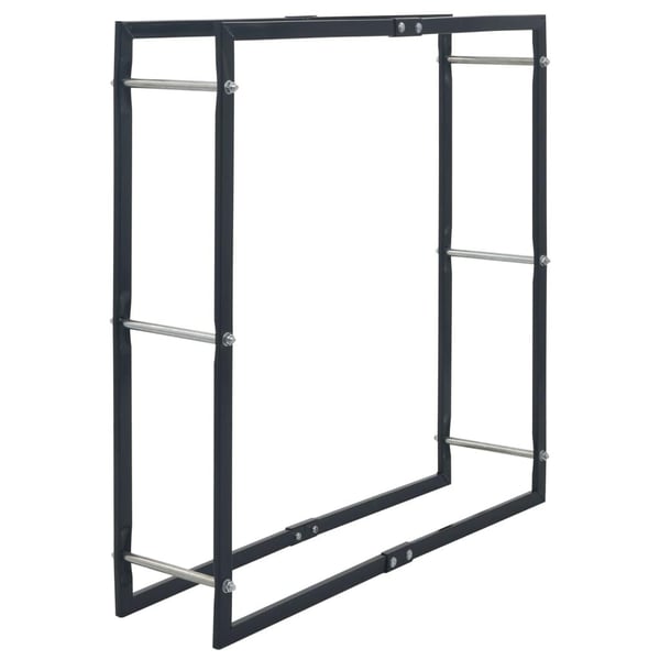 vidaXL Polttopuuteline musta 100x25x100 cm teräs