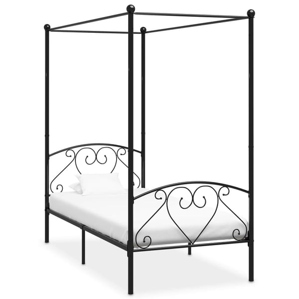 vidaXL Himmelsengeramme svart metall 100x200 cm change1