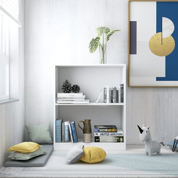 vidaXL Bogreol/reol 60x24x76 cm konstrueret træ hvid change