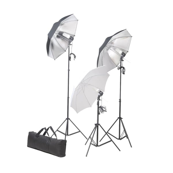vidaXL Fotostudiosett med bakgrunn og belysningssett