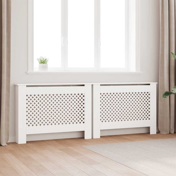vidaXL Radiatordeksler 2 stk hvit 112x19x81,5 cm MDF