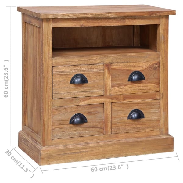 vidaXL Sideskap 60x30x60 cm heltre teak