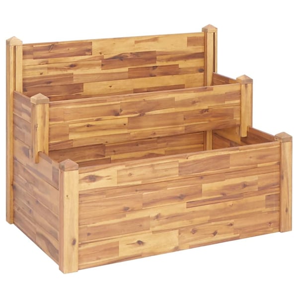 vidaXL plantekasse i 2 niveauer 110 x 75 x 84 cm massivt akacietræ