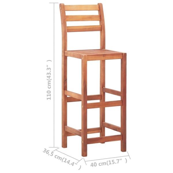 vidaXL Barstoler 4 stk heltre akasie